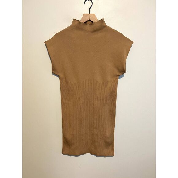 NWT By Anthropologie Mock-Neck Mini Dress in Cedar Women's Size Medium - Picture 6 of 13